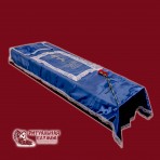 покрывало атлас синее